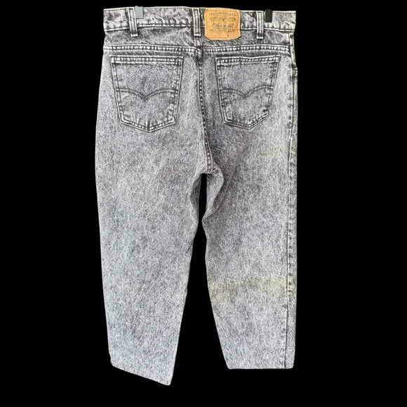 Vintage Levis Jeans Mens 34x34 (Fits 32x27) Gray Acid Wash 505 80s - Picture 5 of 12